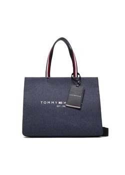 Torebka TOMMY HILFIGER - Im Th Mini Shopper Tote Denim AW0AW11160 1CD ze sklepu eobuwie.pl w kategorii Torby Shopper bag - zdjęcie 130148357