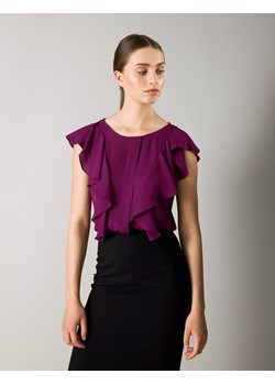 Fioletowa bluzka z falbankami ze sklepu Molton w kategorii Bluzki damskie - zdjęcie 130214996
