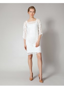 Biała sukienka z gipiury z perełkami ze sklepu Molton w kategorii Sukienki - zdjęcie 130215257