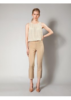 Proste beżowe spodnie z kieszonkami ze sklepu Molton w kategorii Spodnie damskie - zdjęcie 130215559