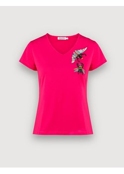 Różowy t-shirt z owadami ze sklepu Molton w kategorii Bluzki damskie - zdjęcie 130216429