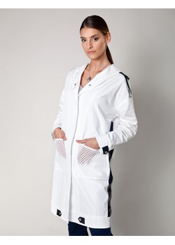 Biały sportowy płaszcz z kapturem ze sklepu Molton w kategorii Płaszcze damskie - zdjęcie 130216879