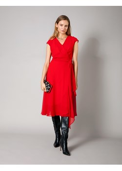 Czerwona kopertowa sukienka z szarfą ze sklepu Molton w kategorii Sukienki - zdjęcie 130216925