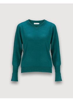 Zielony cienki sweterek z rozcięciami ze sklepu Molton w kategorii Swetry damskie - zdjęcie 130217479