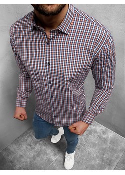 Koszula męska w kratę kolorowa OZONEE O/0422 ze sklepu ozonee.pl w kategorii Koszule męskie - zdjęcie 130543979