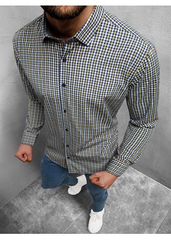 Koszula męska w kratę kolorowa OZONEE O/0622 ze sklepu ozonee.pl w kategorii Koszule męskie - zdjęcie 130636109