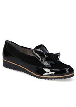 Mokasyny For-But 159 Czarne lakier+zamsz ze sklepu Arturo-obuwie w kategorii Mokasyny damskie - zdjęcie 130743878
