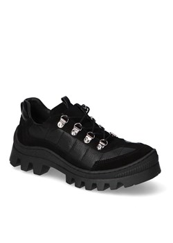 Czarne Półbuty Kampa zamsz Kampa N528P36/131/01 Czarny ze sklepu Arturo-obuwie w kategorii Półbuty damskie - zdjęcie 130748098