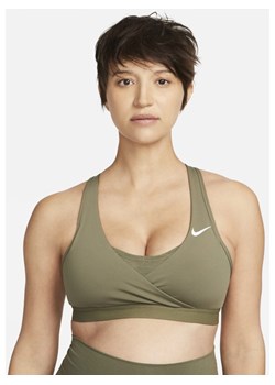 Damski ciążowy stanik sportowy z wkładkami zapewniający średnie wsparcie Nike Swoosh (M) - Zieleń ze sklepu Nike poland w kategorii Bielizna ciążowa - zdjęcie 130760585
