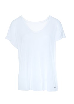 Koszulka damska o luźnym kroju biała Valeria 101 ze sklepu Big Star w kategorii Bluzki damskie - zdjęcie 130771469