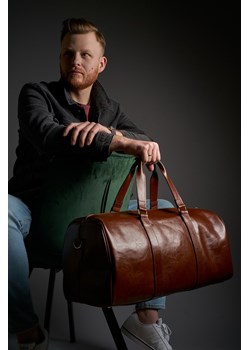 Skórzana torba podróżna brødrene r20 koniak smooth leather ze sklepu Brødrene w kategorii Torby podróżne - zdjęcie 130855825