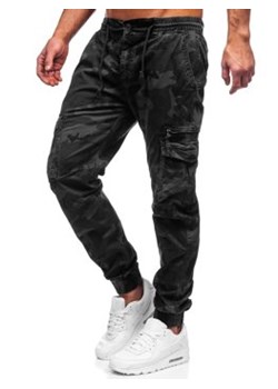 Czarne spodnie joggery bojówki męskie Denley CT6026S0 ze sklepu Denley w kategorii Spodnie męskie - zdjęcie 131015147