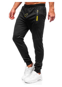 Czarne spodnie męskie joggery dresowe Denley K10352 ze sklepu Denley w kategorii Spodnie męskie - zdjęcie 131056759