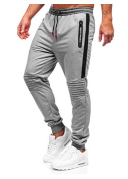 Szare spodnie męskie joggery dresowe Denley K10326 ze sklepu Denley w kategorii Spodnie męskie - zdjęcie 131056768
