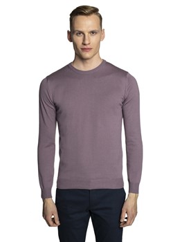 Fioletowy sweter z okrągłym dekoltem Recman Moulin ze sklepu Eye For Fashion w kategorii Swetry męskie - zdjęcie 131058508