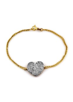 Złota bransoletka 585 serce wysadzane z cyrkoniami 2,61g ze sklepu LOVRIN w kategorii Bransoletki - zdjęcie 131066175