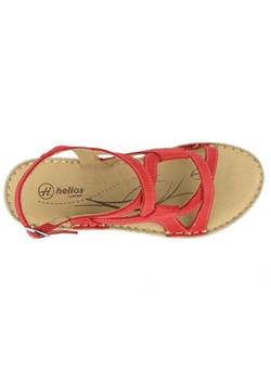 Wygodne sandały damskie z zakręconą cholewką - HELIOS Komfort 283, czerwone ze sklepu ulubioneobuwie w kategorii Sandały damskie - zdjęcie 131136098