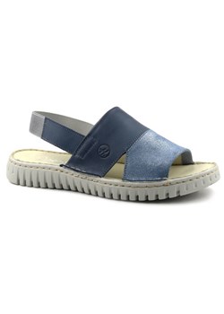 Sandały damskie z elastyczną gumką - HELIOS Komfort 291, granatowe ze sklepu ulubioneobuwie w kategorii Sandały damskie - zdjęcie 131137865