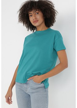 Niebieski T-shirt Anteira ze sklepu Born2be Odzież w kategorii Bluzki damskie - zdjęcie 131143089