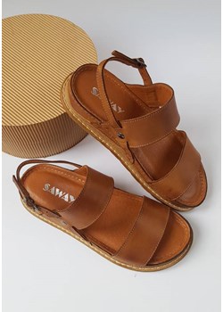 Brązowe sandały Kelsie ze sklepu saway w kategorii Sandały damskie - zdjęcie 131222788