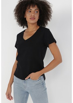 Czarny T-shirt Metoreia ze sklepu Born2be Odzież w kategorii Bluzki damskie - zdjęcie 131342416