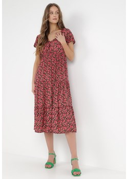 Czarno-Czerwona Sukienka Helledeia ze sklepu Born2be Odzież w kategorii Sukienki - zdjęcie 131343675