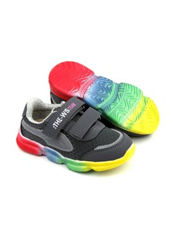 Sneakersy dziecięce z kolorową podeszwą - WEESTEP R366153031, ciemnoszare ze sklepu ulubioneobuwie w kategorii Buty sportowe dziecięce - zdjęcie 131347249
