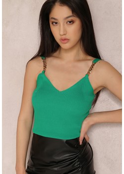Zielony Top z Łańcuszkiem Pyrhinca ze sklepu Renee odzież w kategorii Bluzki damskie - zdjęcie 131436115