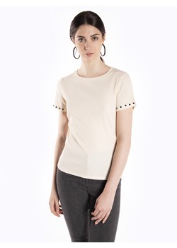 GATE Koszulka ze splotu żeberkowego z perłami 34 ze sklepu gateshop w kategorii Bluzki damskie - zdjęcie 131498357