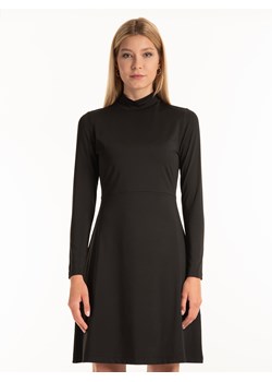 Sukienka Gate czarna mini z elastanu z długimi rękawami 