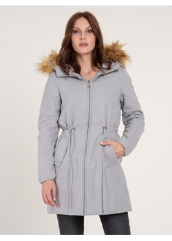 GATE Taliowany płaszcz z kapturem i sztucznym futerkiem dla kobiet XS ze sklepu gateshop w kategorii Płaszcze damskie - zdjęcie 131530789