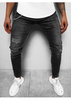 Spodnie jeansowe męskie czarne OZONEE O/WE1006 ze sklepu ozonee.pl w kategorii Jeansy męskie - zdjęcie 131549198