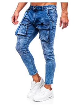 Granatowe spodnie bojówki jeansowe męskie Denley TF145 ze sklepu Denley w kategorii Jeansy męskie - zdjęcie 131586076
