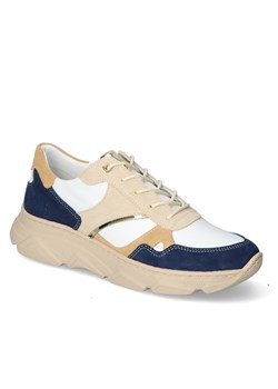 Sneakersy Kampa N561/Z194 Beżowe/Białe/Granat ze sklepu Arturo-obuwie w kategorii Buty sportowe damskie - zdjęcie 131588695
