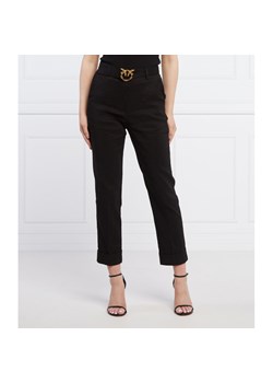 Pinko Lniane spodnie z paskiem PLAZA | Regular Fit ze sklepu Gomez Fashion Store w kategorii Spodnie damskie - zdjęcie 131630487