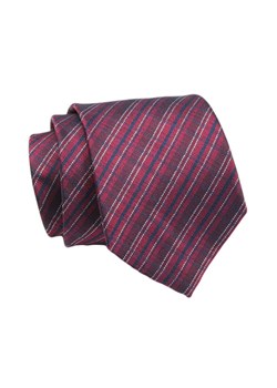 Klasyczny Krawat, Bordowo-Granatowy w Kratkę, Męski, 7cm -Angelo di Monti KRADM1876 ze sklepu JegoSzafa.pl w kategorii Krawaty - zdjęcie 132006899