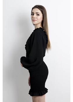 SUKIENKA CZARNA Z MARSZCZONYM DOŁEM ze sklepu olika.com.pl w kategorii Sukienki - zdjęcie 132028845