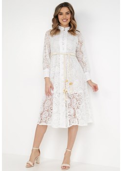 Biała Sukienka Eudoreia ze sklepu Born2be Odzież w kategorii Sukienki - zdjęcie 132101777