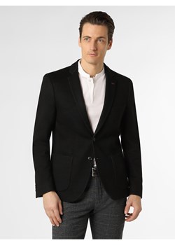Finshley & Harding London Marynarka męska Mężczyźni Slim Fit Dżersej czarny jednolity ze sklepu vangraaf w kategorii Marynarki męskie - zdjęcie 132128785