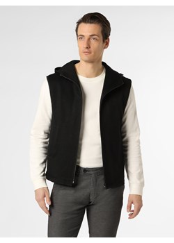 Finshley & Harding London Męska kamizelka Mężczyźni Slim Fit Bawełna czarny jednolity ze sklepu vangraaf w kategorii Kamizelki męskie - zdjęcie 132128786