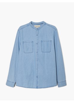 Cropp - Niebieska jeansowa koszula - Niebieski ze sklepu Cropp w kategorii Koszule męskie - zdjęcie 132185185