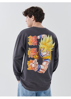 Cropp - Czarna koszulka longsleeve Dragon Ball - szary ze sklepu Cropp w kategorii T-shirty męskie - zdjęcie 132185199