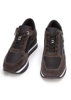 Damskie sneakersy zamszowe z suwakiem brązowe ze sklepu WITTCHEN w kategorii Buty sportowe damskie - zdjęcie 132430506