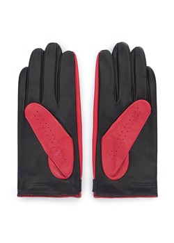 Damskie rękawiczki skórzane dwukolorowe czerwono-czarne ze sklepu WITTCHEN w kategorii Rękawiczki damskie - zdjęcie 132438719