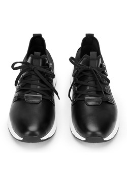 Męskie sneakersy ze skóry i tkaniny czarne ze sklepu WITTCHEN w kategorii Buty sportowe męskie - zdjęcie 132444306