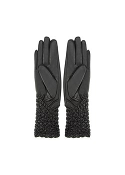 Damskie rękawiczki skórzane marszczone czarne ze sklepu WITTCHEN w kategorii Rękawiczki damskie - zdjęcie 132449428