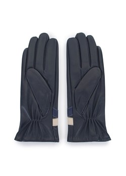 Damskie rękawiczki skórzane kontrastowe czarno-granatowe ze sklepu WITTCHEN w kategorii Rękawiczki damskie - zdjęcie 132449675