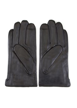 Ocieplane czarne rękawiczki męskie ze skóry naturalnej czarne ze sklepu WITTCHEN w kategorii Rękawiczki męskie - zdjęcie 132449796