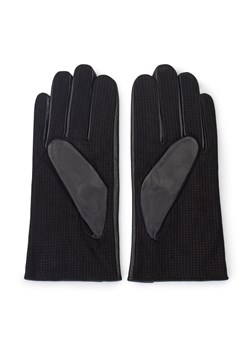 Rękawiczki męskie ze skóry naturalnej czarne ze sklepu WITTCHEN w kategorii Rękawiczki męskie - zdjęcie 132449797