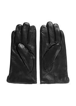 Ocieplane czarne rękawiczki męskie ze skóry naturalnej czarne ze sklepu WITTCHEN w kategorii Rękawiczki męskie - zdjęcie 132449805